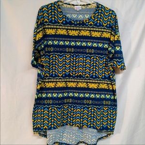 LuLaRoe printed tunic high low top